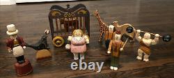 12 Piece Set Of Rare Vintage Wolf Creek Wooden Circus Performers And Animals