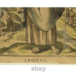 17th cent set of 4 copperplate engravings of saints 13,4 x 9 in