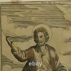 17th cent set of 4 copperplate engravings of saints 13,4 x 9 in