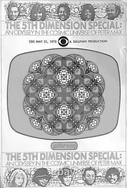 1970 Peter Max Aquarius Cosmic Universe Set Design Blueprint Original Art Poster