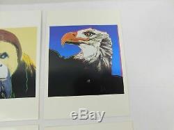 1983 Rare ANDY WARHOL Endangered Species Set 10 Announcement Cards + Sticker
