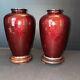 2 8 Pigeons Blood Vases &stand Vintage Antique Gimbari Pots Japanese Bamboo
