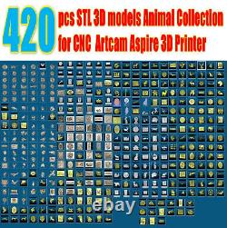 2600pcs 3D Model STL MEGA HUGE SET Picture Decor Animal for CNC Aspire Artcam