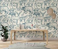 3D Forest Animals Set Pattern Wallpaper Wall Murals Removable Wallpaper 626