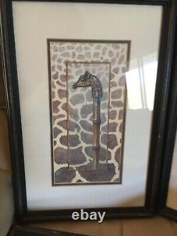 (4) Print Set Arnie Fisk SUPERB Antique Tiger, Cheetah, Elephant and Giraffe