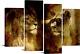 4panel Canvas Print Wall Art Set Lion Couple Animals Nature Photography Country
