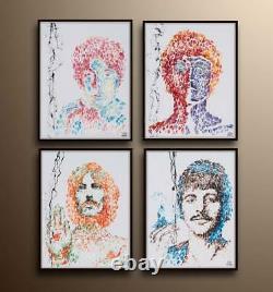 AMAZING! Painting set 30 The Beatles Original oil painting on canvas, music art