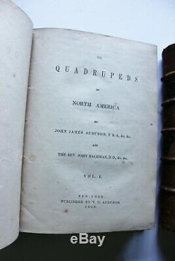 AUDUBON QUADRUPEDS of AMERICA Complete Set VOLUMES I, II, &III 1849-1854