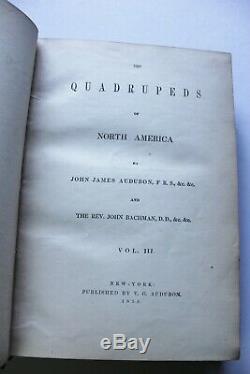 AUDUBON QUADRUPEDS of AMERICA Complete Set VOLUMES I, II, &III 1849-1854