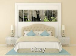 African Elephant Herd Photo Print on Canvas for Home and Office Wall Art Framed