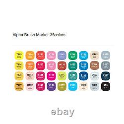 Alpha Brush Marker Twin Tip 36 Color Graphic Art Marker illustration Animation