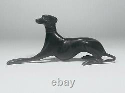 Antique Bronze Greyhounds Whippets Sculptures Set/3 c. 1800s