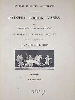 Antique Early 19th Century Large Folio Greek Vase Motif Lithographs Set of 6