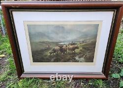 Antique Prints Of Highland Cattle Framed Set Of 4