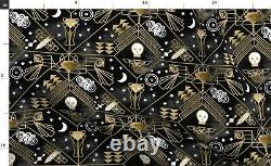 Art Deco Night Black Gold Animals 100% Cotton Sateen Sheet Set by Spoonflower