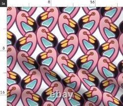Art Nouveau Flamingos Birds Tropical 100% Cotton Sateen Sheet Set by Roostery