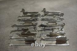 Art deco FRENCH silver plate knife rests YOREL Set of 12 stylized animals
