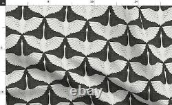 Birds Japanese Art Deco Illustration 100% Cotton Sateen Sheet Set by Spoonflower