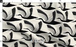 Birds Modern Art Deco Graphic 100% Cotton Sateen Sheet Set by Spoonflower