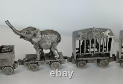 Boyd Perry Pewter Train Car Set Big Top Circus Zoo Animal Steam Engine 12pc