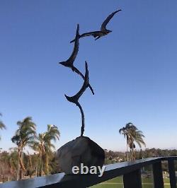 C. Jere, Vintage, Nice, Set of 3 Flying Seagulls, mounted on Granite Wow Cool