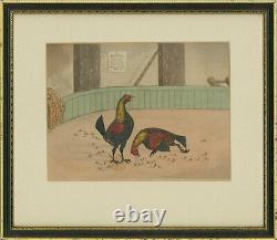 C. R. Stock Set of Six Early 19th Century Engravings, Cockfighting Series
