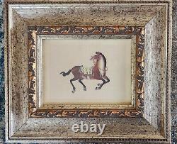 CHEVAL DYNASTIC HORSES Set of 4 FRAMED PRINTS The Bombay Company Made in USA