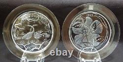 COMPLETE SET of 12 Crystal Lalique Annual Plates 1965 1976 Made in France