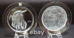 COMPLETE SET of 12 Crystal Lalique Annual Plates 1965 1976 Made in France