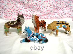 Call Of The Wolf Tribal Art Set Of 4 Westland