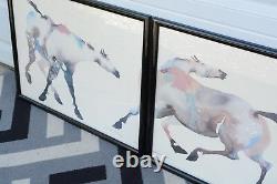 Carol Grigg Painted Ponies Diptych original art, framed, large, set of two