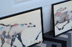 Carol Grigg Painted Ponies Diptych original art, framed, large, set of two
