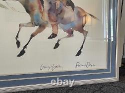 Carol Grigg watercolor print Set Painted Ponies Portland Oregon 34 X 84 Width