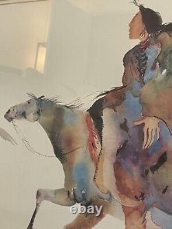 Carol Grigg watercolor print Set Painted Ponies Portland Oregon 34 X 84 Width