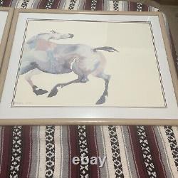 Carol Grigg watercolor print Set Painted Ponies Portland Oregon 34x29 Each