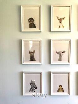 Charming Framed Set of 15 Baby Animal Prints
