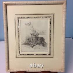 Charming Set Of 4 Sketches By C. B. Southcote Dated 1886 Fox Chasing A Goose