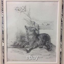 Charming Set Of 4 Sketches By C. B. Southcote Dated 1886 Fox Chasing A Goose