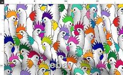 Chicken Chickens Pop Art Poultry 100% Cotton Sateen Sheet Set by Spoonflower