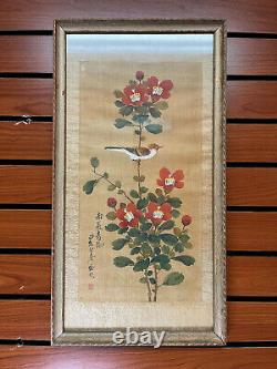 Chinese Silk Art of Two Different Birds on Flowered Branches-Two Piece Deal
