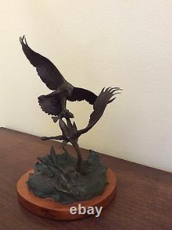 Clark E. Bronson Sculpture Set of Original Bronzes Both #53/75 Eagle's Conquest