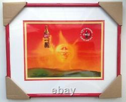 Coca-Cola Limited Edition Framed Animation Art Cell From 1990s Setting Sun Ad