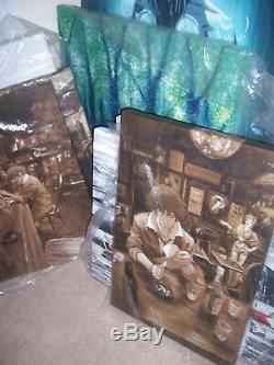 Cowboy bebop 3 piece oil Painting set 3 28x16 pieces unframed. Anime Akira
