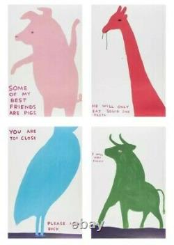 DAVID SHRIGLEY Animal Series Set of 4 Posters Unsigned Prints NEW