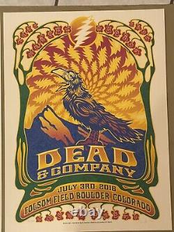 Dead & Company 2 Poster Matching # Set Folsom Field Boulder CO Hunter AP 2016