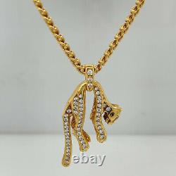 Diamond Panther Necklace 1.60 carats Set in 18K Yellow Gold