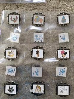 Disney Animation Art Mystery Collection Complete Mint Set 84 pins withchase- 88946