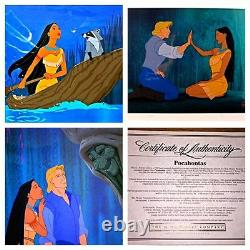 Disney Pocahontas Animation Cel Rare 3 Set Art Cells +Bonus Laminated Promo Page