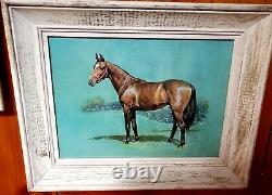 EQUESTIAN Galloping Horse Foal Framed Prints 21 x 19 Vintage 60s WOOD FRAMES