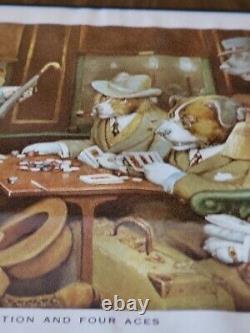 Famous Original M Coolidge Poker Dogs Muralettes (Set of 4 & Original Sleeve)